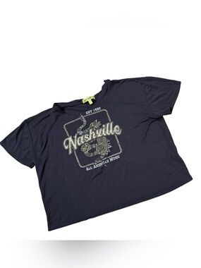 Nashville All American Music Cut Up Crop Top Size Medium